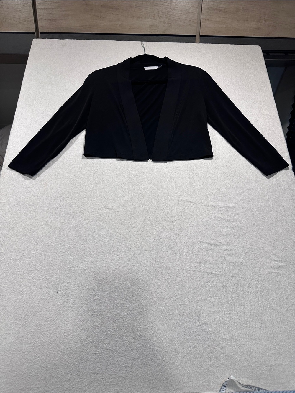 Calvin Klein Black Cropped Open-Front Blazer